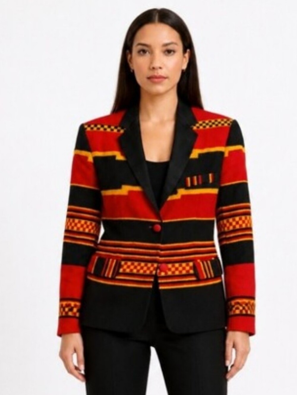 ⭐️ Host Pick ⭐️ Vintage | Abstract Eclectic Cotton Colorful Blazer